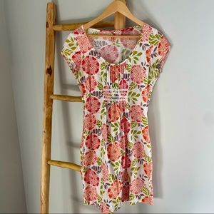 Boden White Sundress With Red Flowers